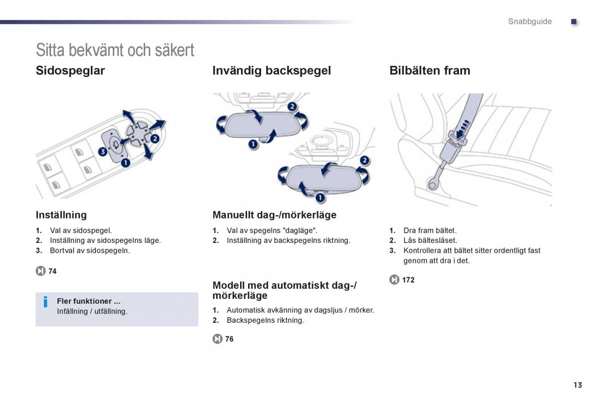 Peugeot 508 instruktionsbok / page 15