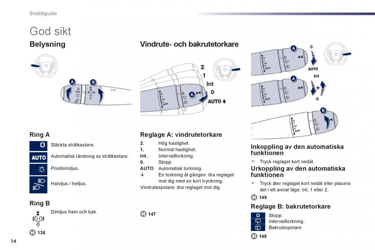 Peugeot 508 instruktionsbok / page 16