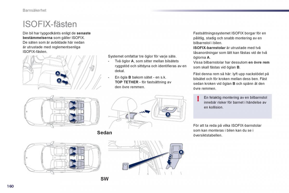 Peugeot 508 instruktionsbok / page 162