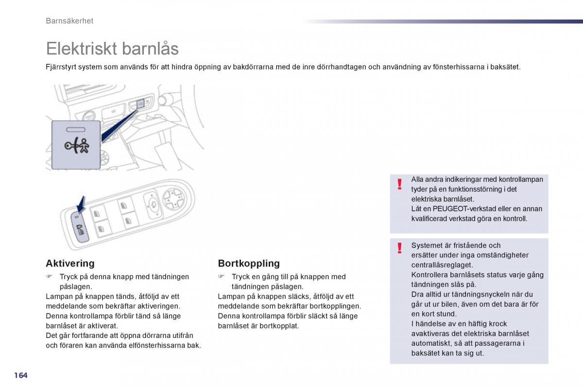 Peugeot 508 instruktionsbok / page 166