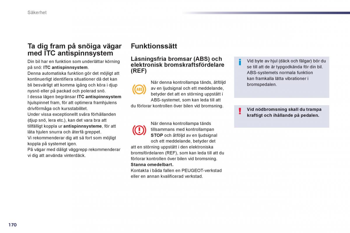 Peugeot 508 instruktionsbok / page 172