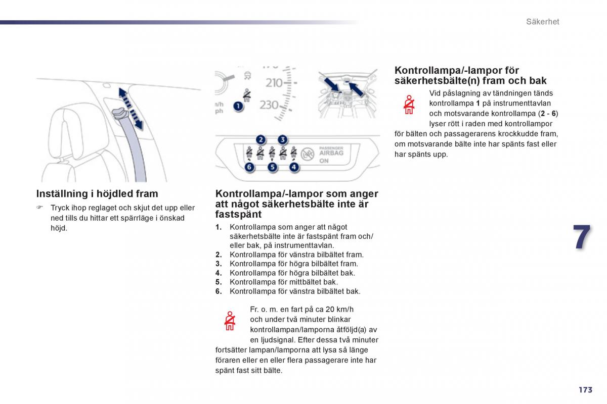 Peugeot 508 instruktionsbok / page 175