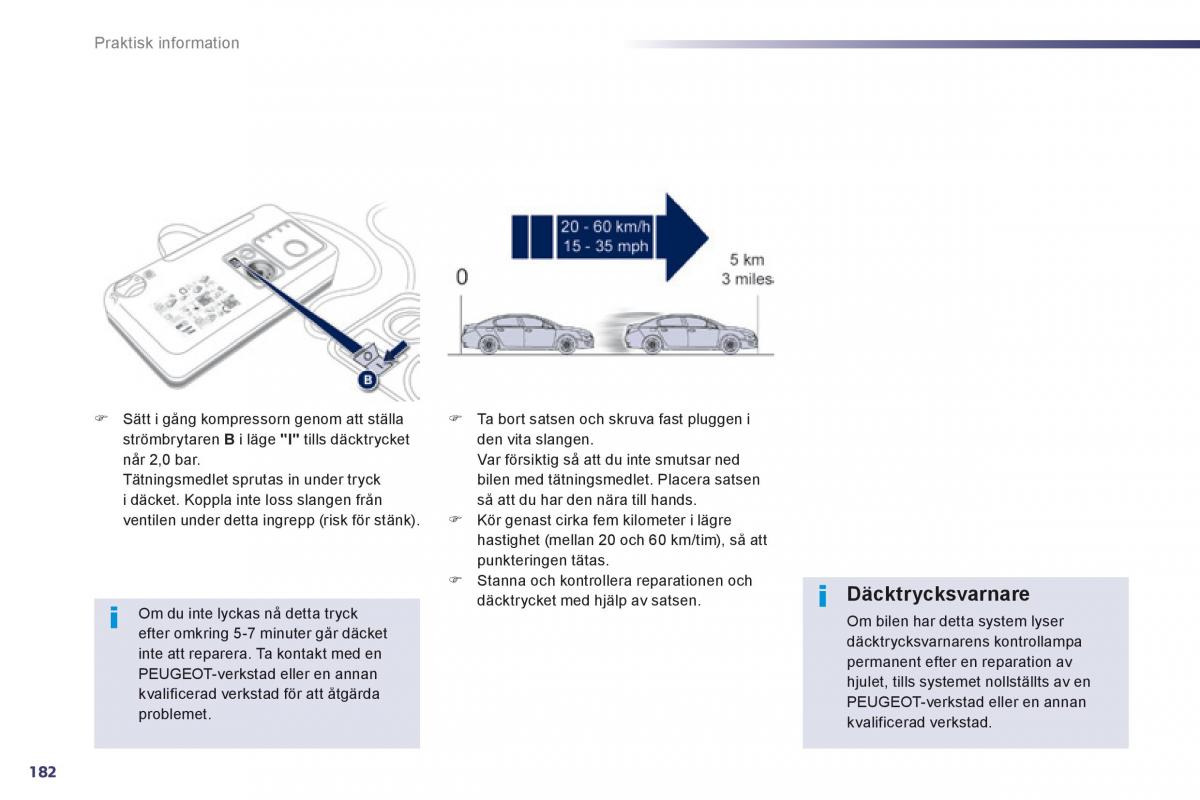 Peugeot 508 instruktionsbok / page 184