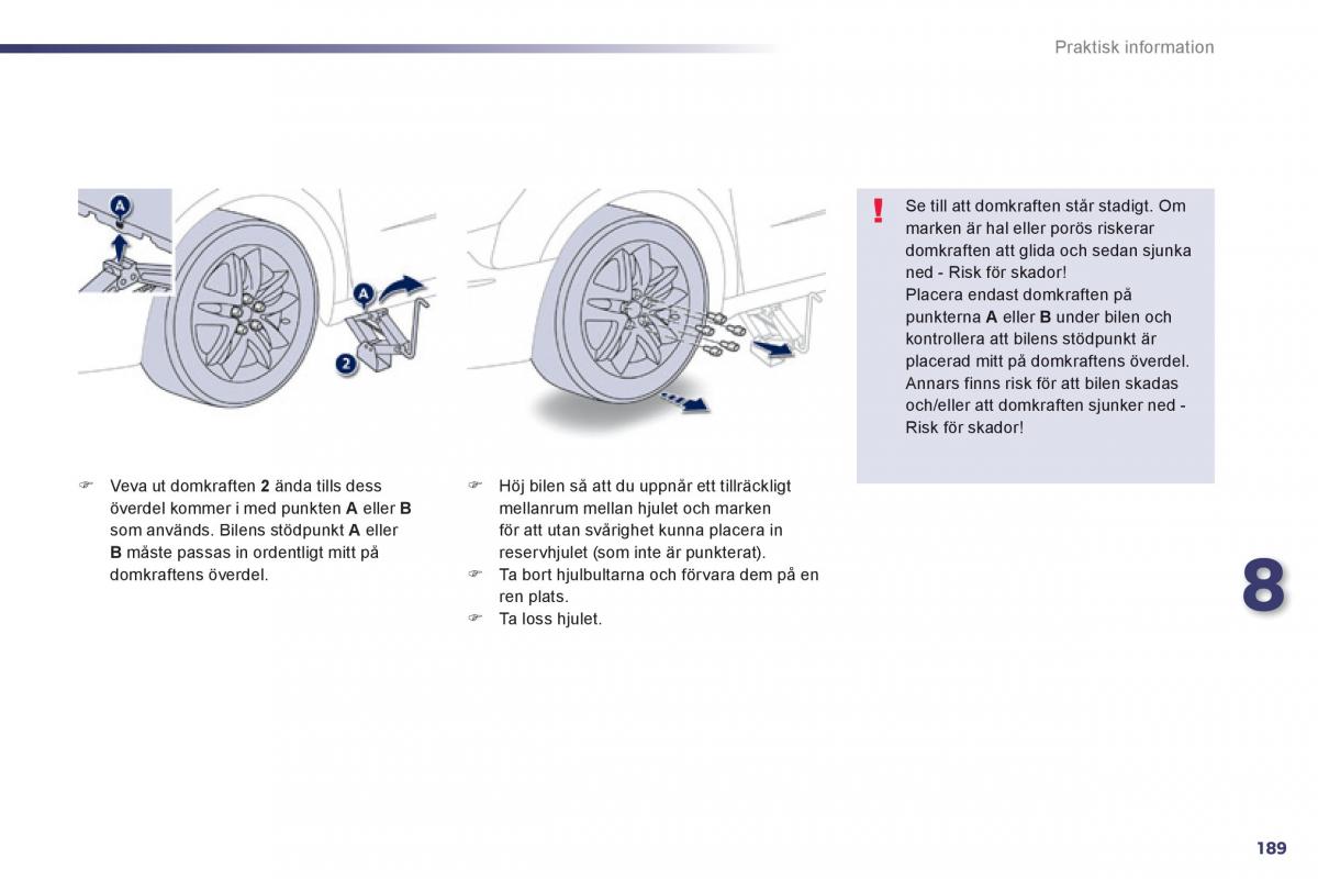 Peugeot 508 instruktionsbok / page 191