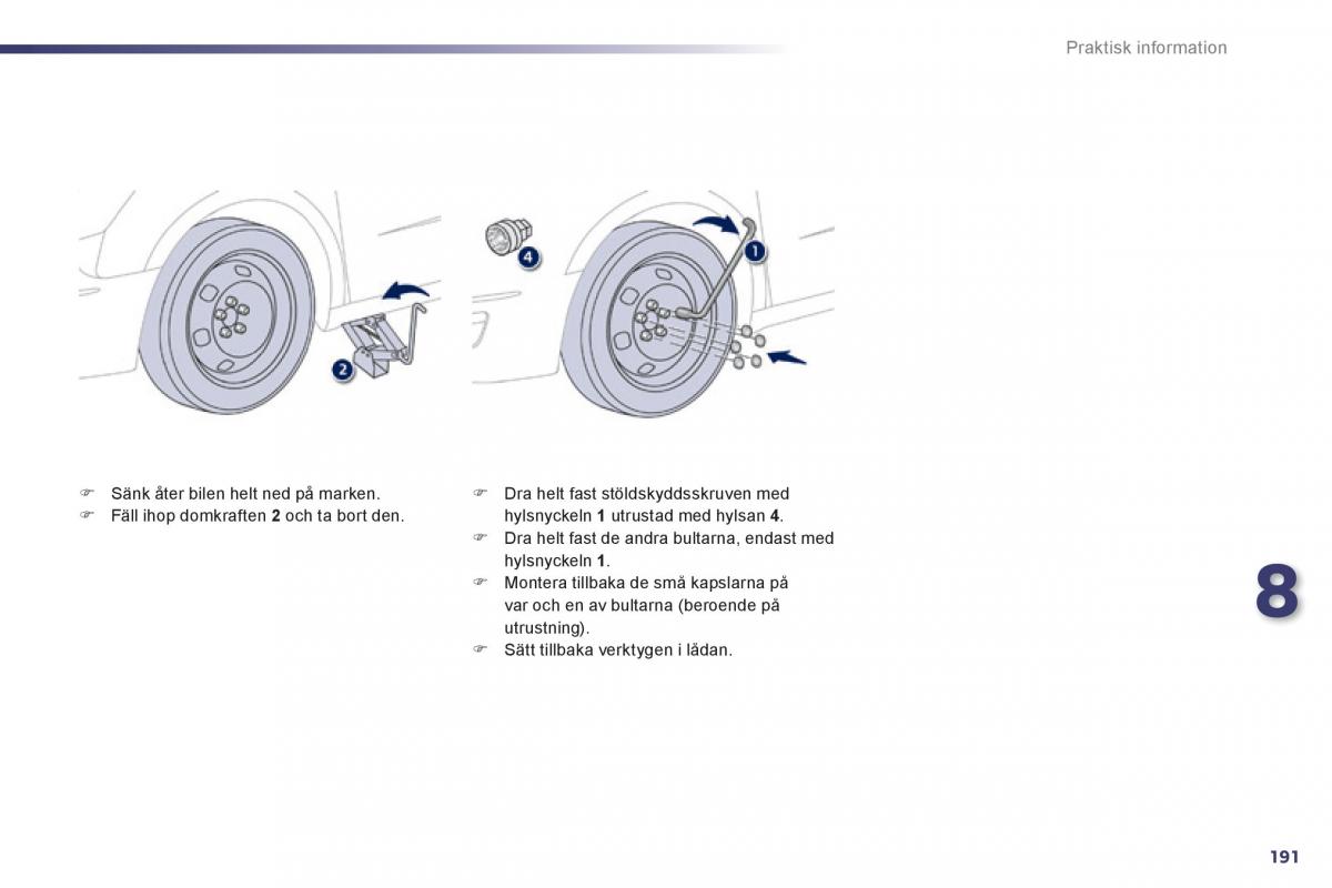 Peugeot 508 instruktionsbok / page 193