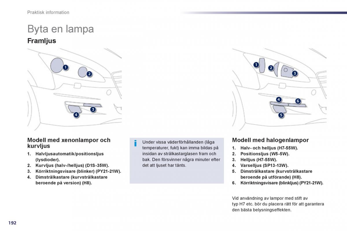 Peugeot 508 instruktionsbok / page 194