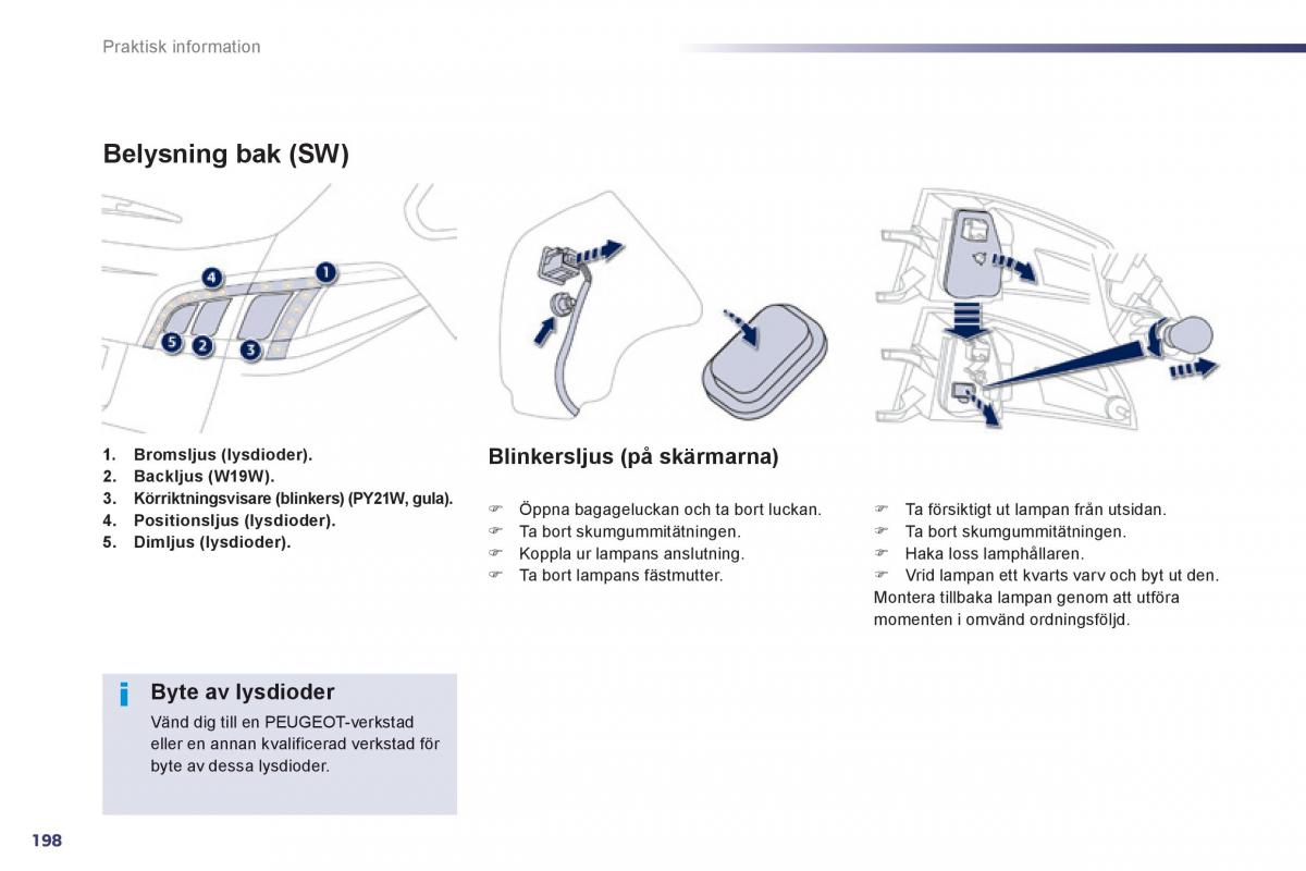 Peugeot 508 instruktionsbok / page 200