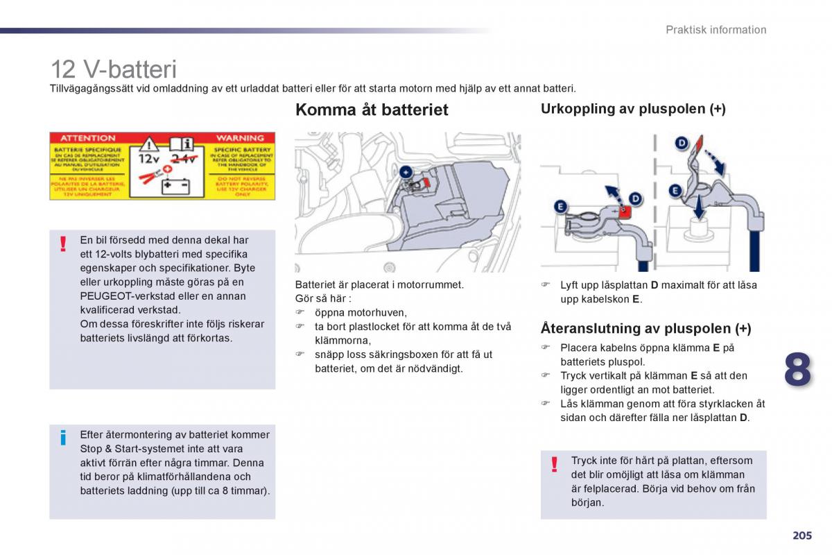 Peugeot 508 instruktionsbok / page 207