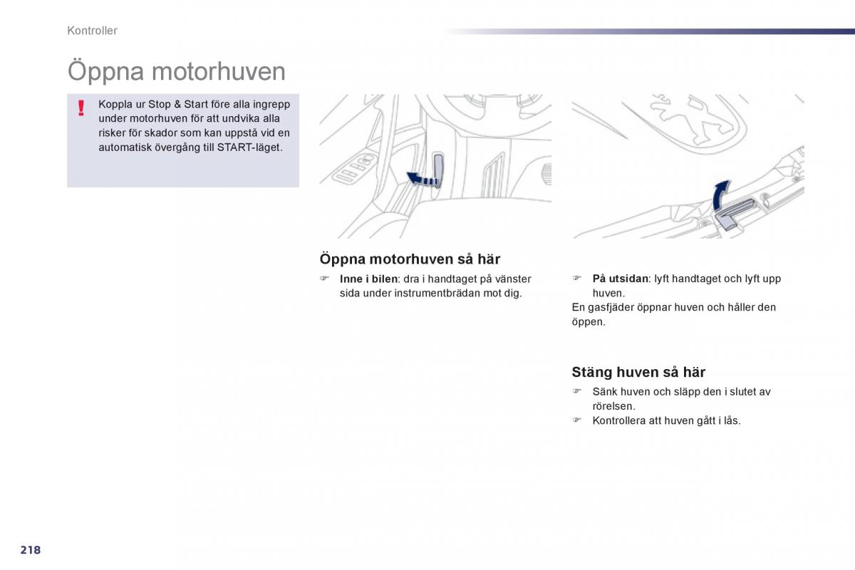 Peugeot 508 instruktionsbok / page 220