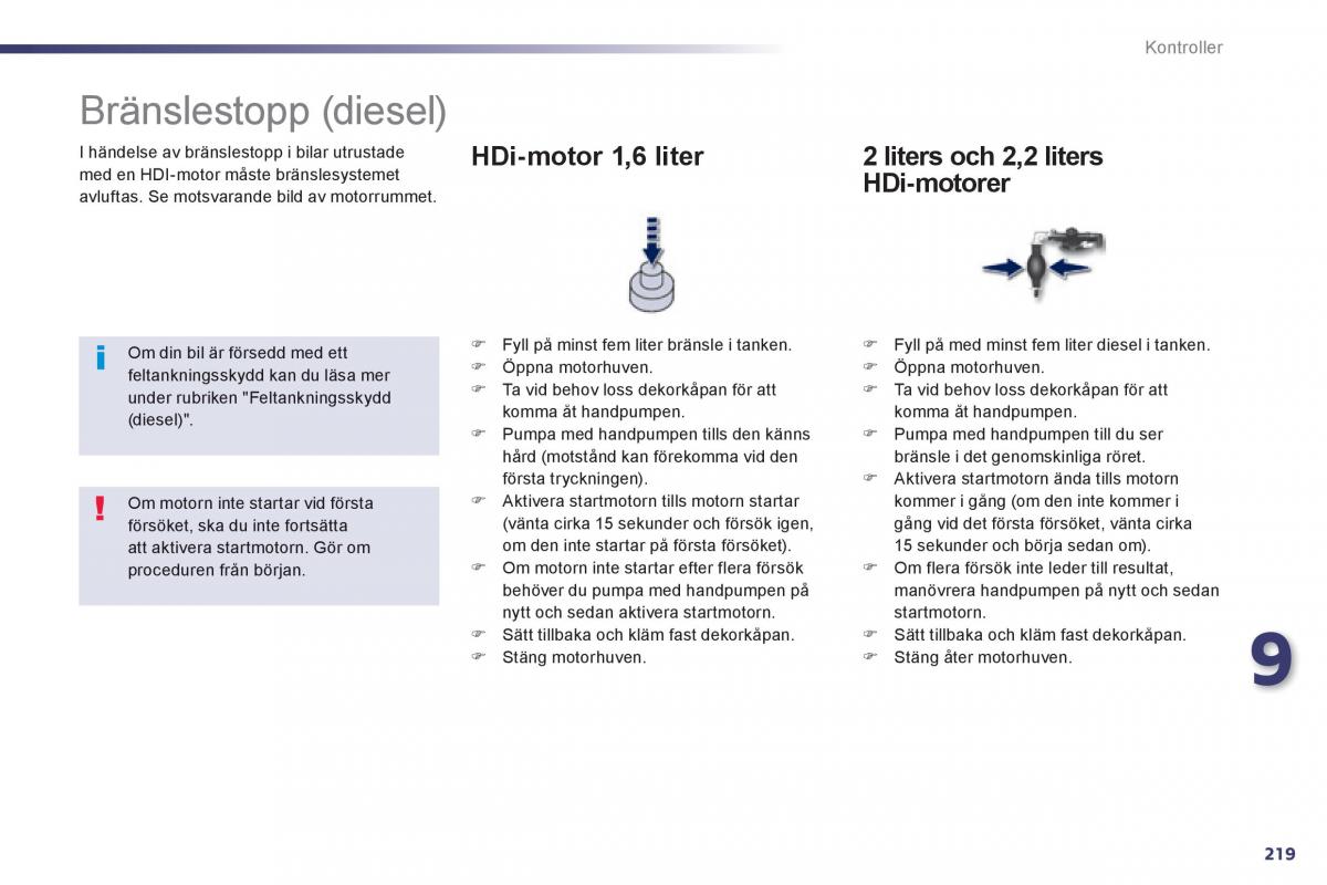 Peugeot 508 instruktionsbok / page 221