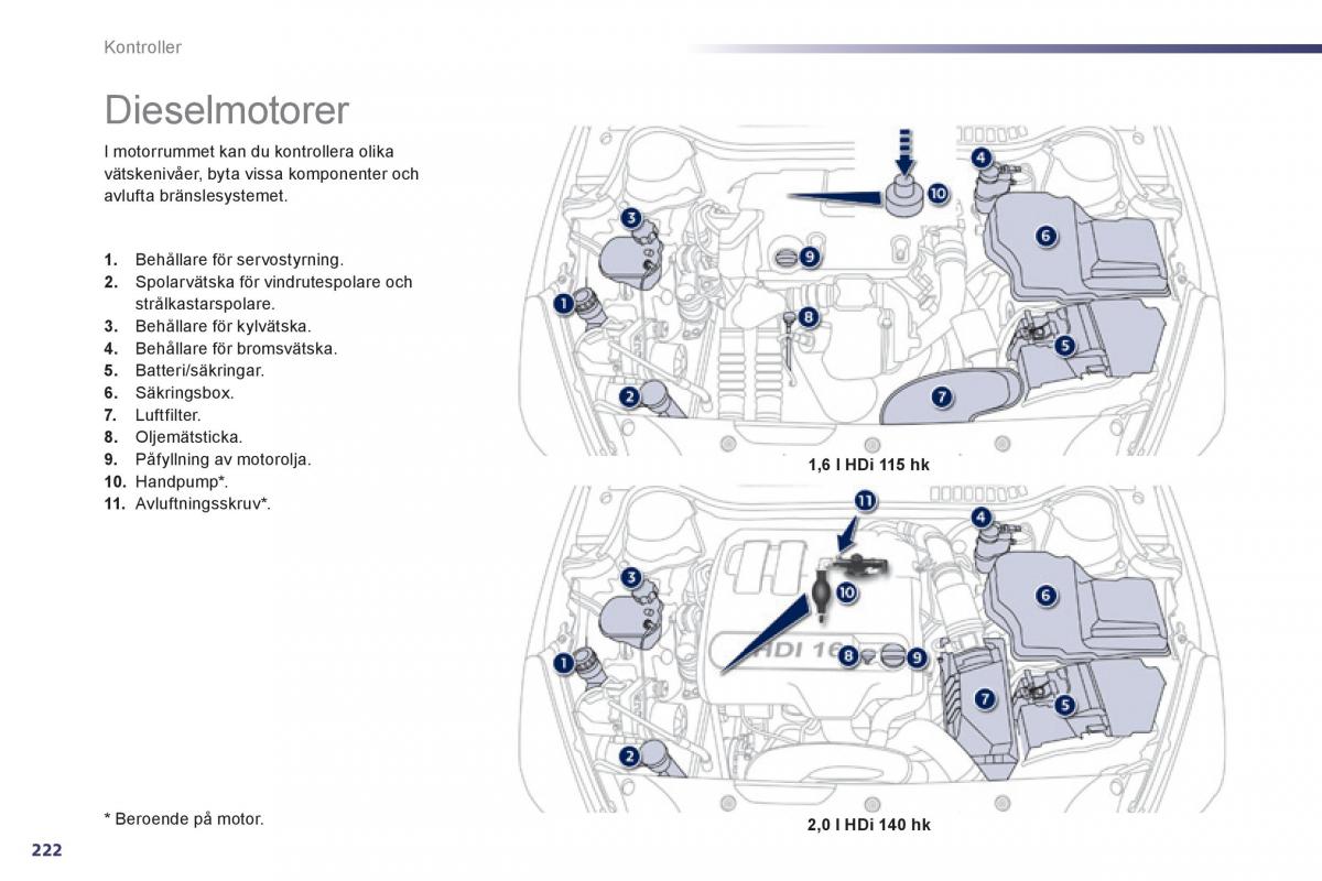 Peugeot 508 instruktionsbok / page 224