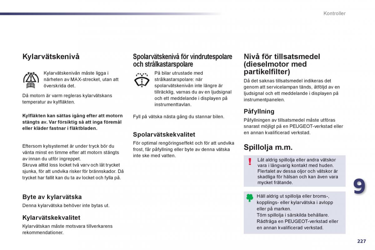 Peugeot 508 instruktionsbok / page 229