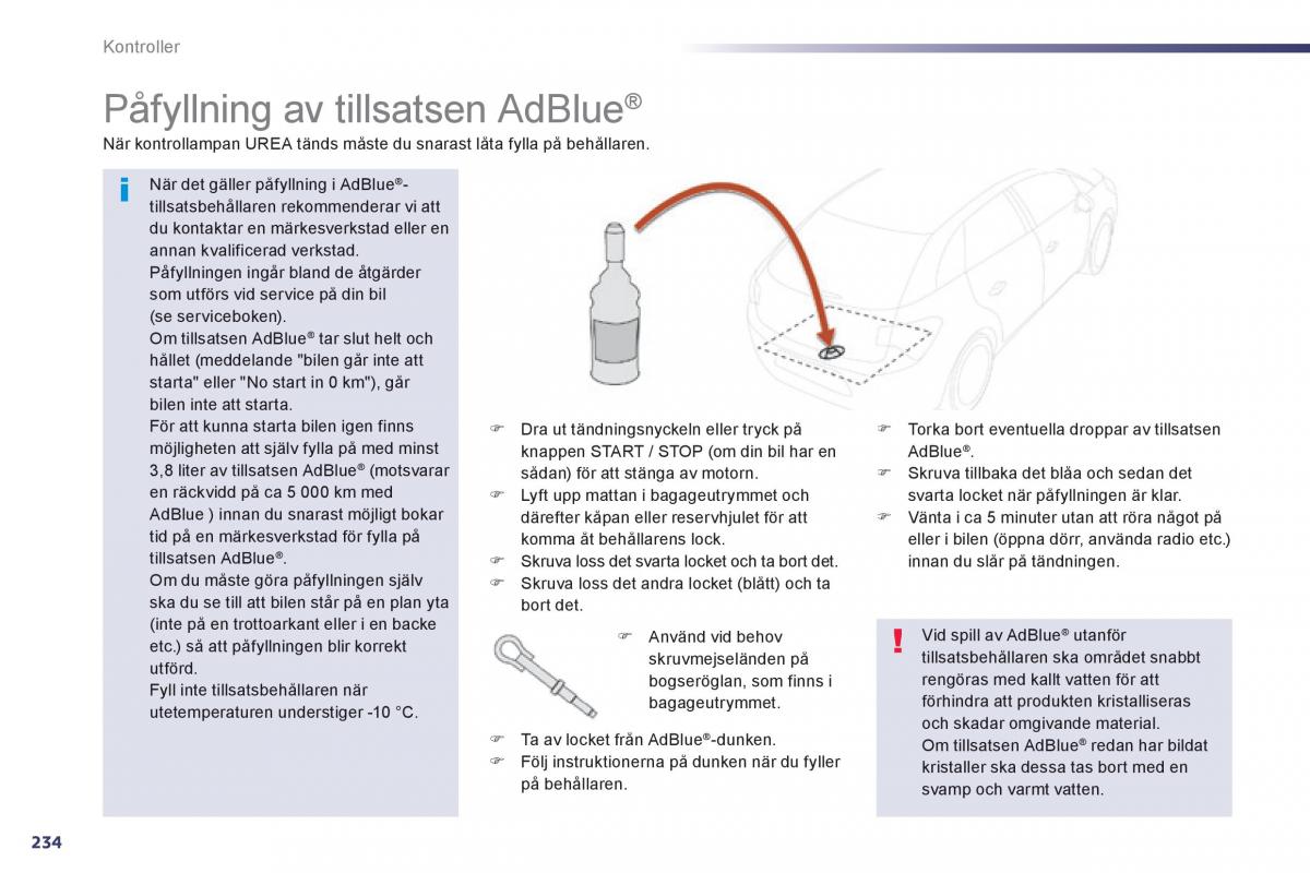 Peugeot 508 instruktionsbok / page 236