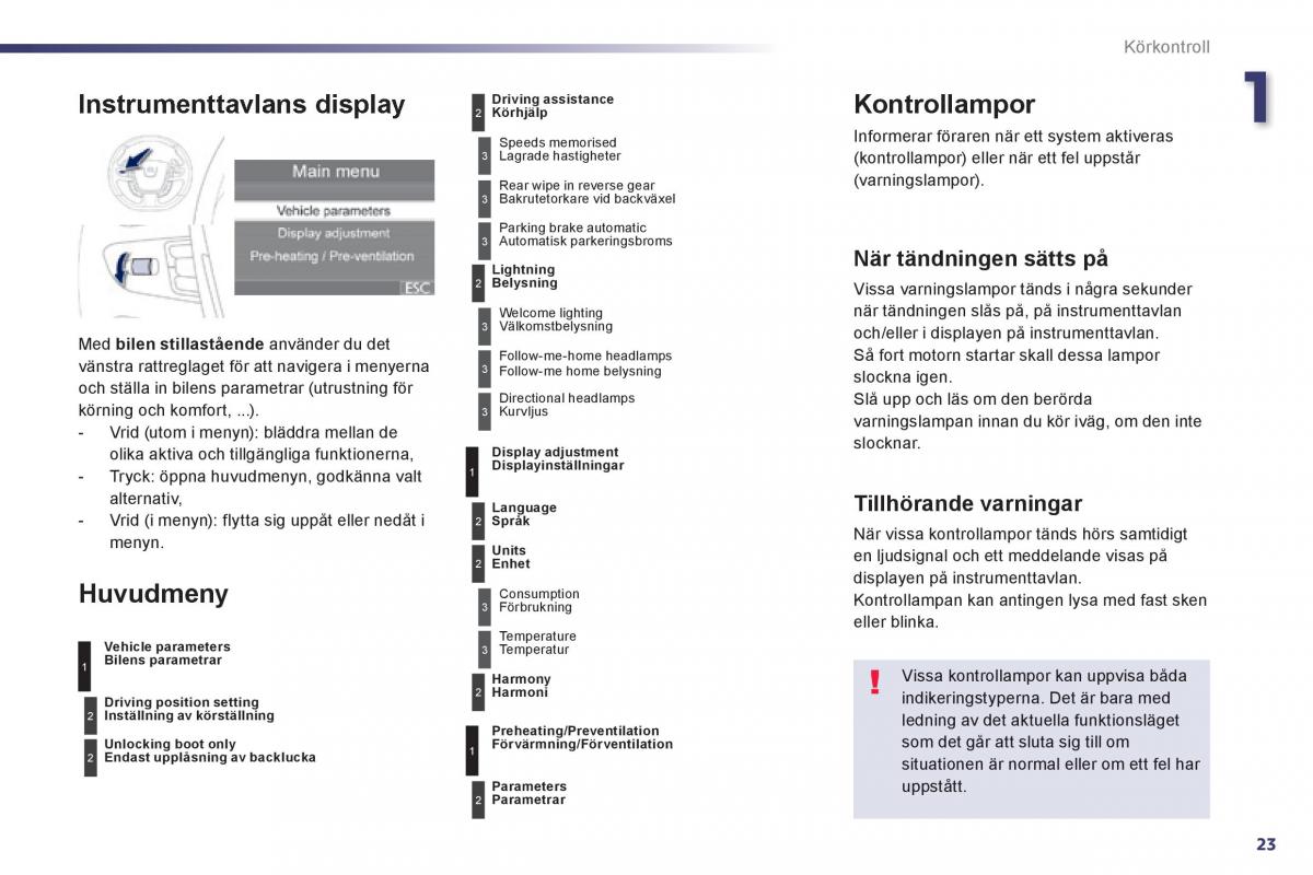 Peugeot 508 instruktionsbok / page 25