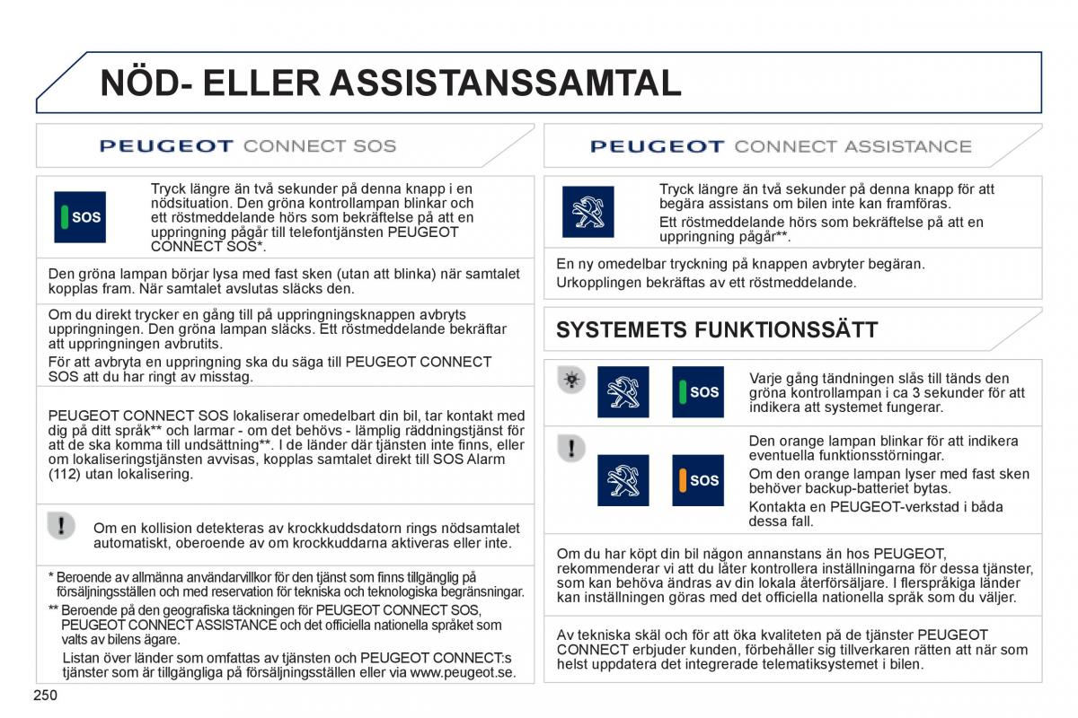 Peugeot 508 instruktionsbok / page 252