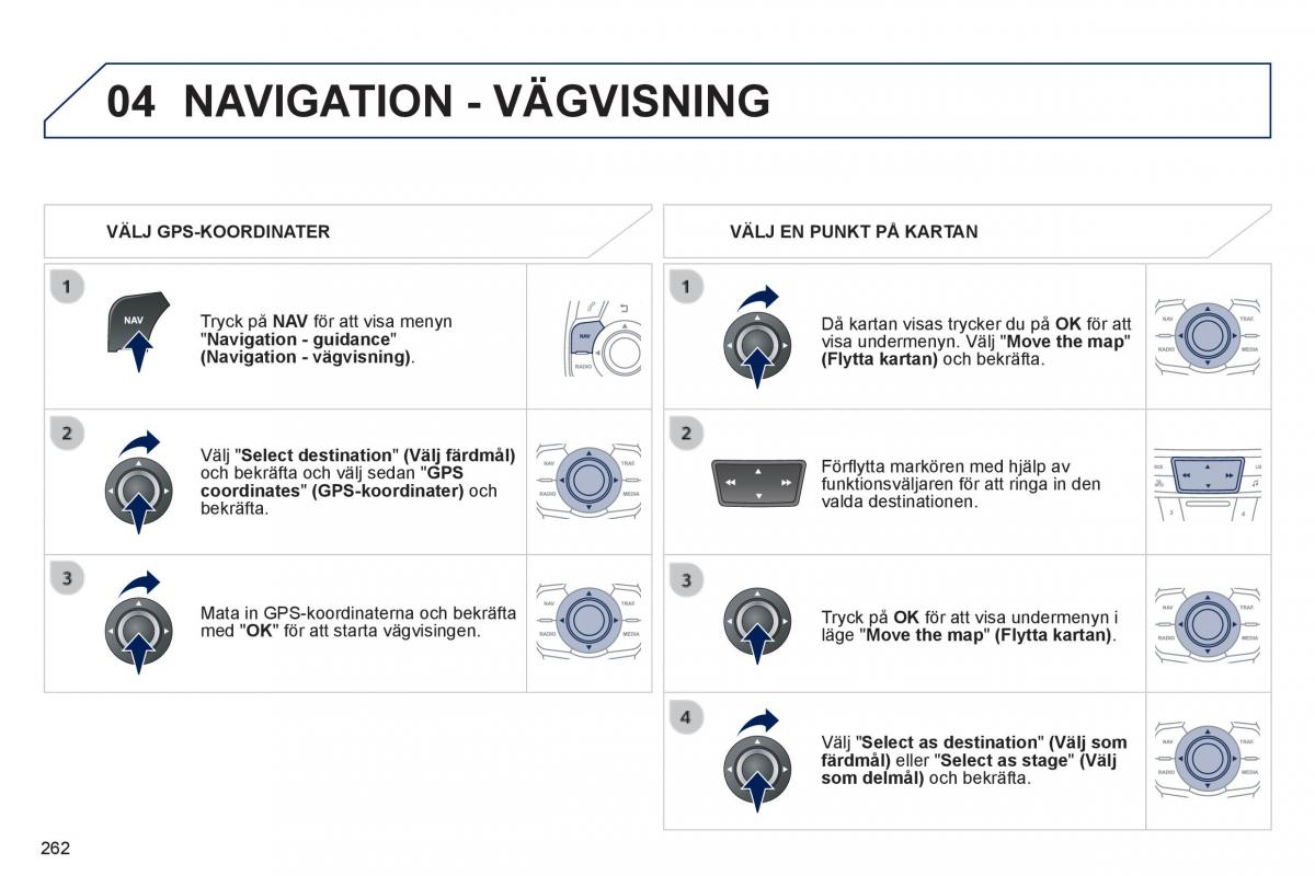 Peugeot 508 instruktionsbok / page 264