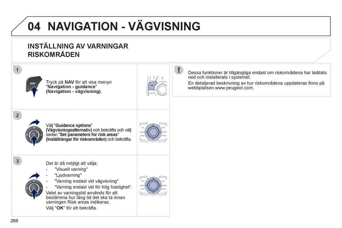 Peugeot 508 instruktionsbok / page 268