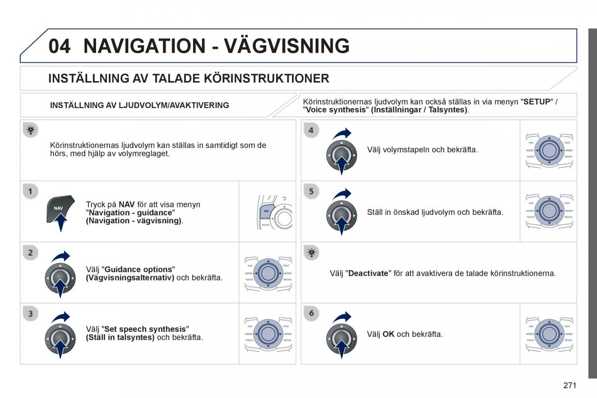 Peugeot 508 instruktionsbok / page 273