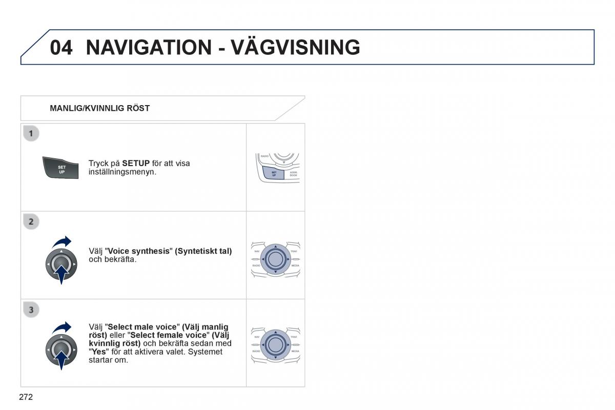 Peugeot 508 instruktionsbok / page 274