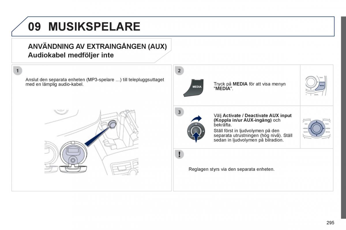 Peugeot 508 instruktionsbok / page 297