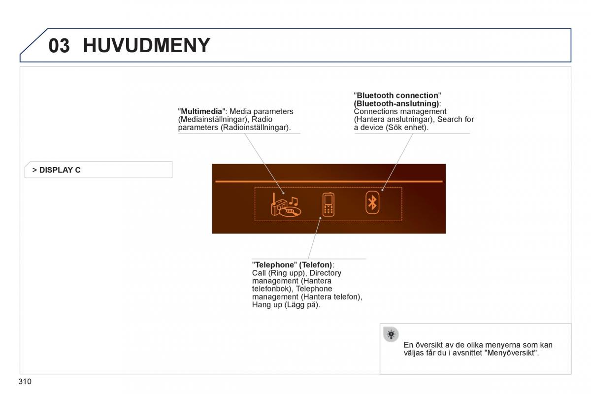 Peugeot 508 instruktionsbok / page 312