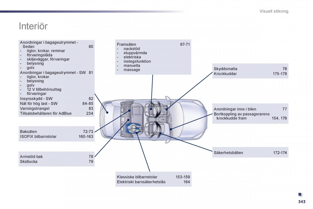 Peugeot 508 instruktionsbok / page 345