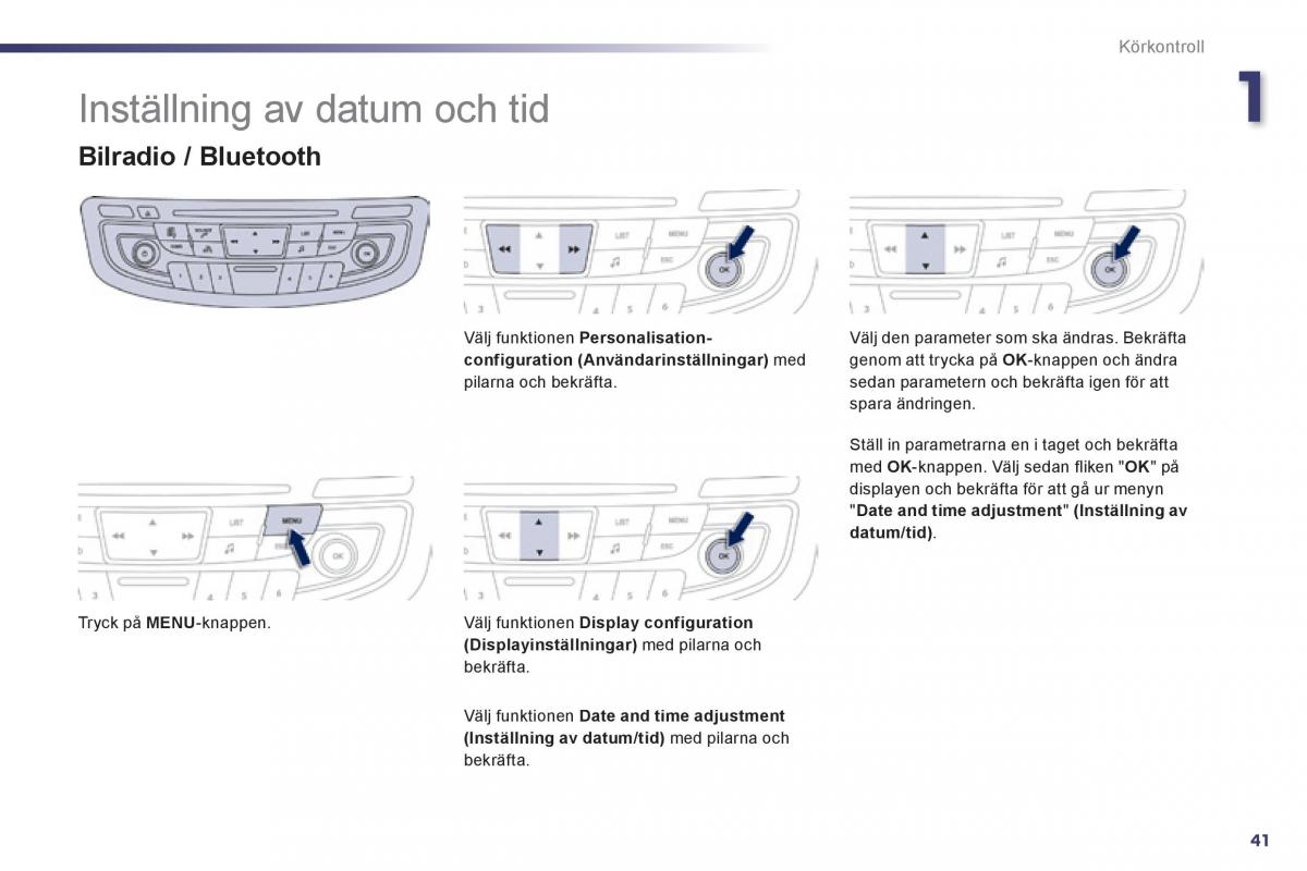 Peugeot 508 instruktionsbok / page 43