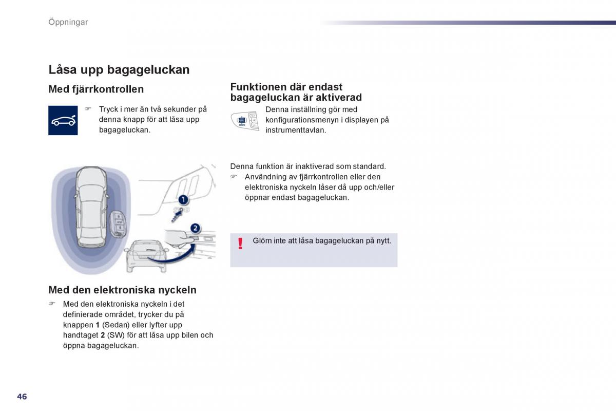 Peugeot 508 instruktionsbok / page 48