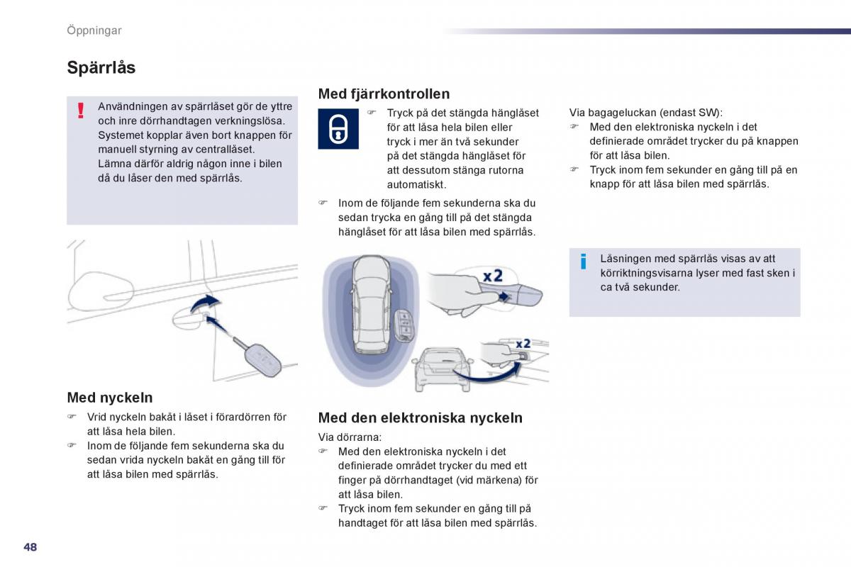 Peugeot 508 instruktionsbok / page 50