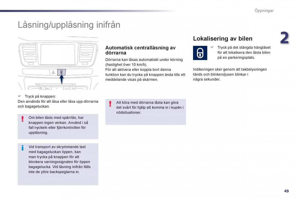 Peugeot 508 instruktionsbok / page 51