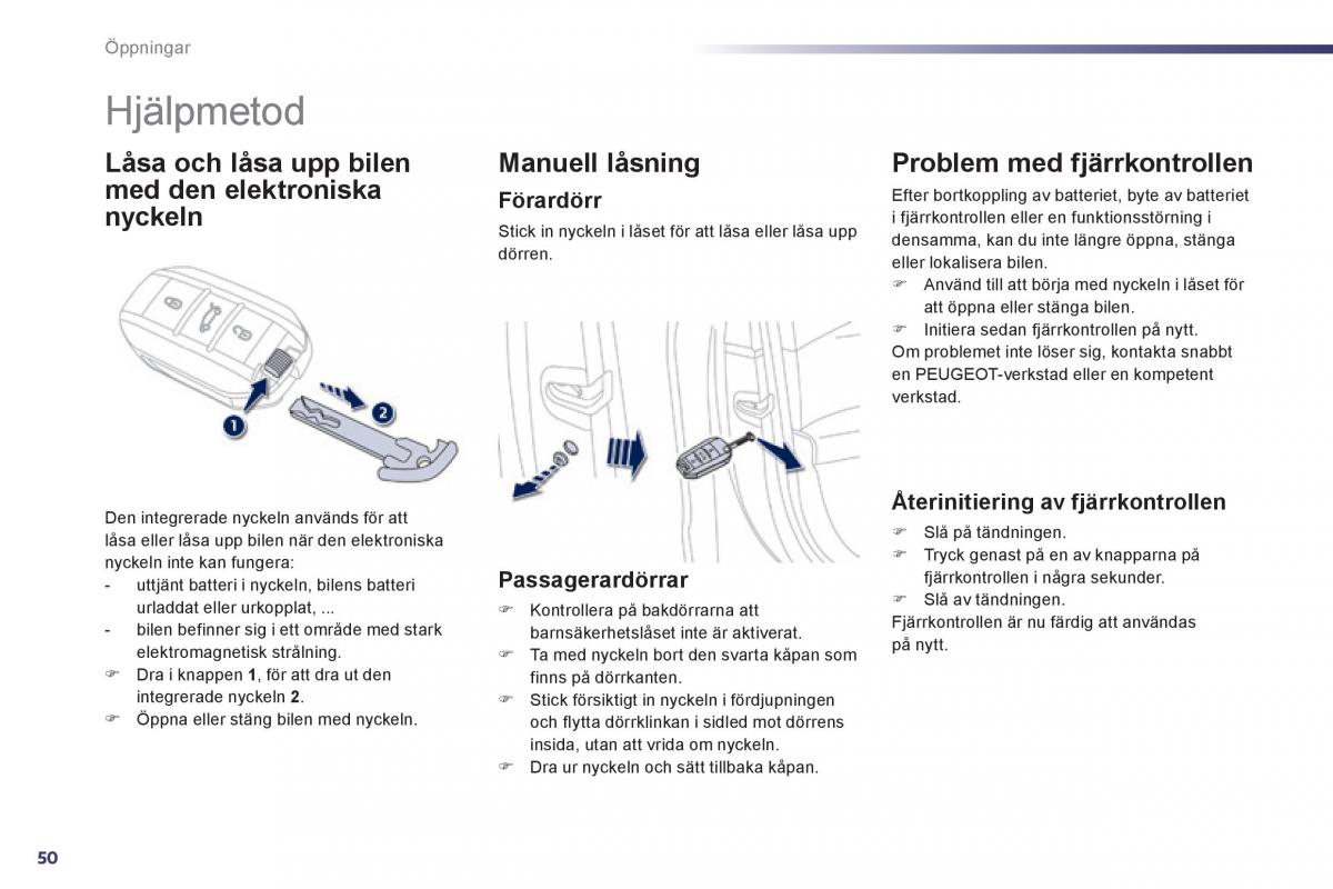 Peugeot 508 instruktionsbok / page 52