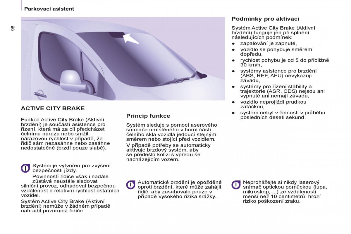 Peugeot Partner II 2 navod k obsludze / page 100