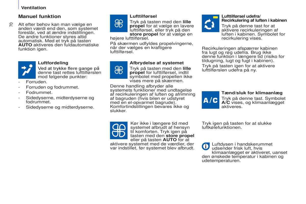 Peugeot Partner II 2 Bilens instruktionsbog / page 72