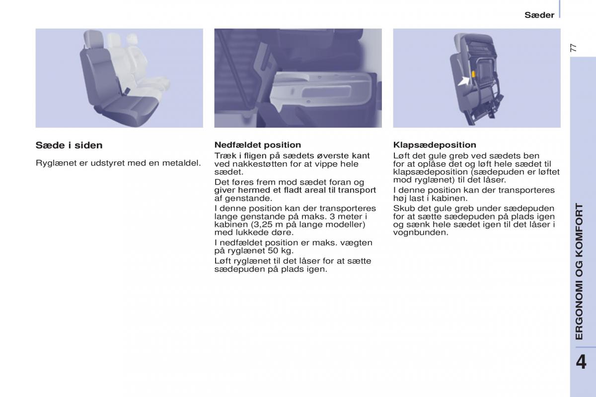 Peugeot Partner II 2 Bilens instruktionsbog / page 79