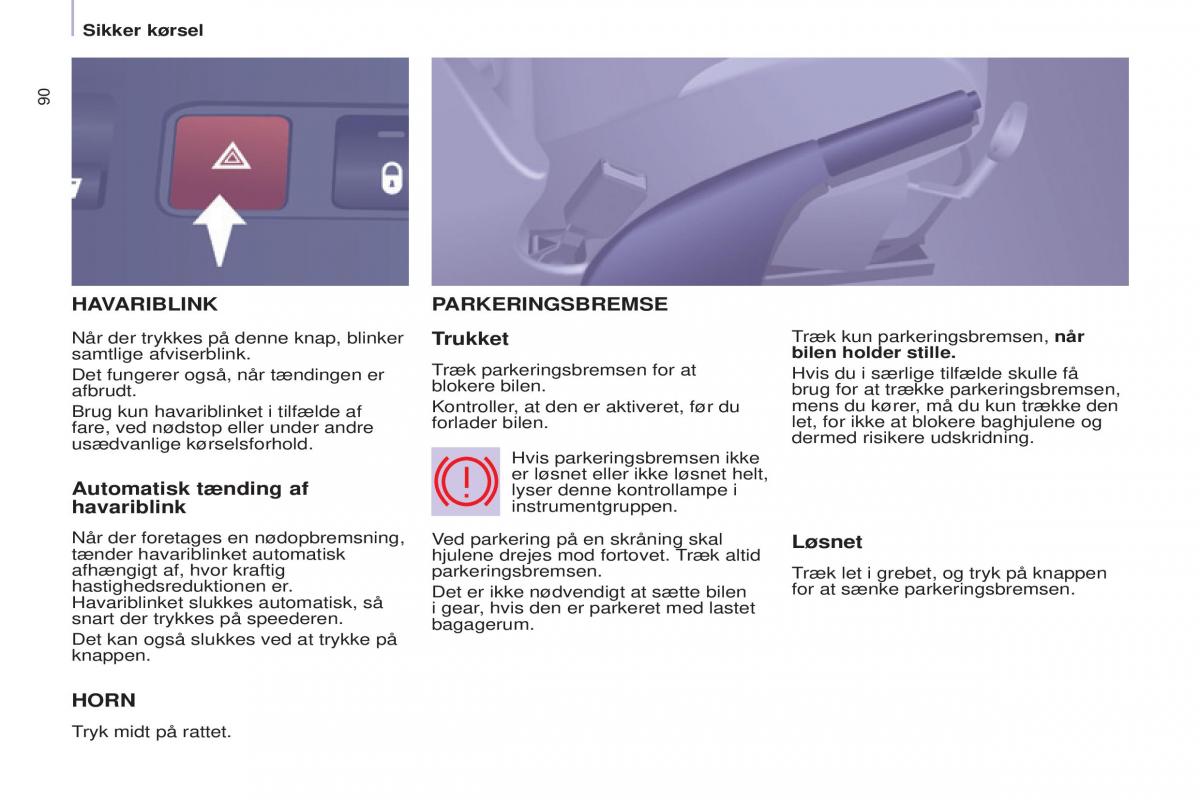 Peugeot Partner II 2 Bilens instruktionsbog / page 92