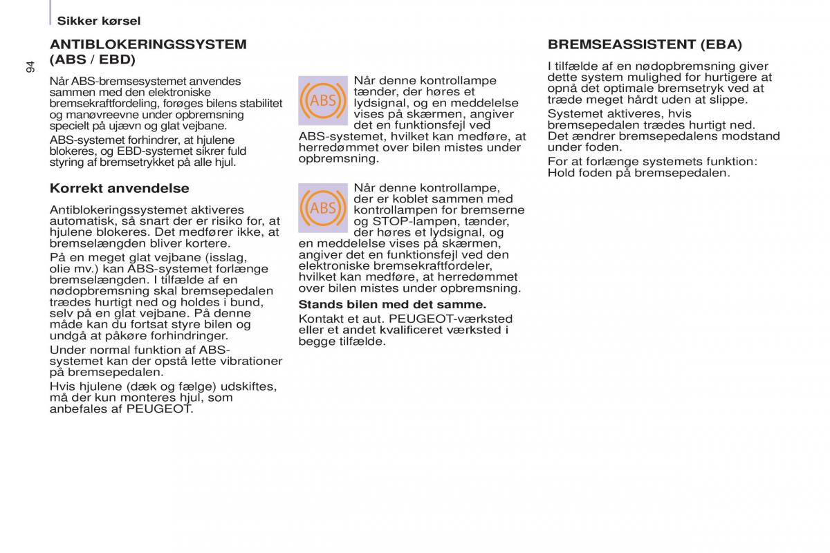 Peugeot Partner II 2 Bilens instruktionsbog / page 96