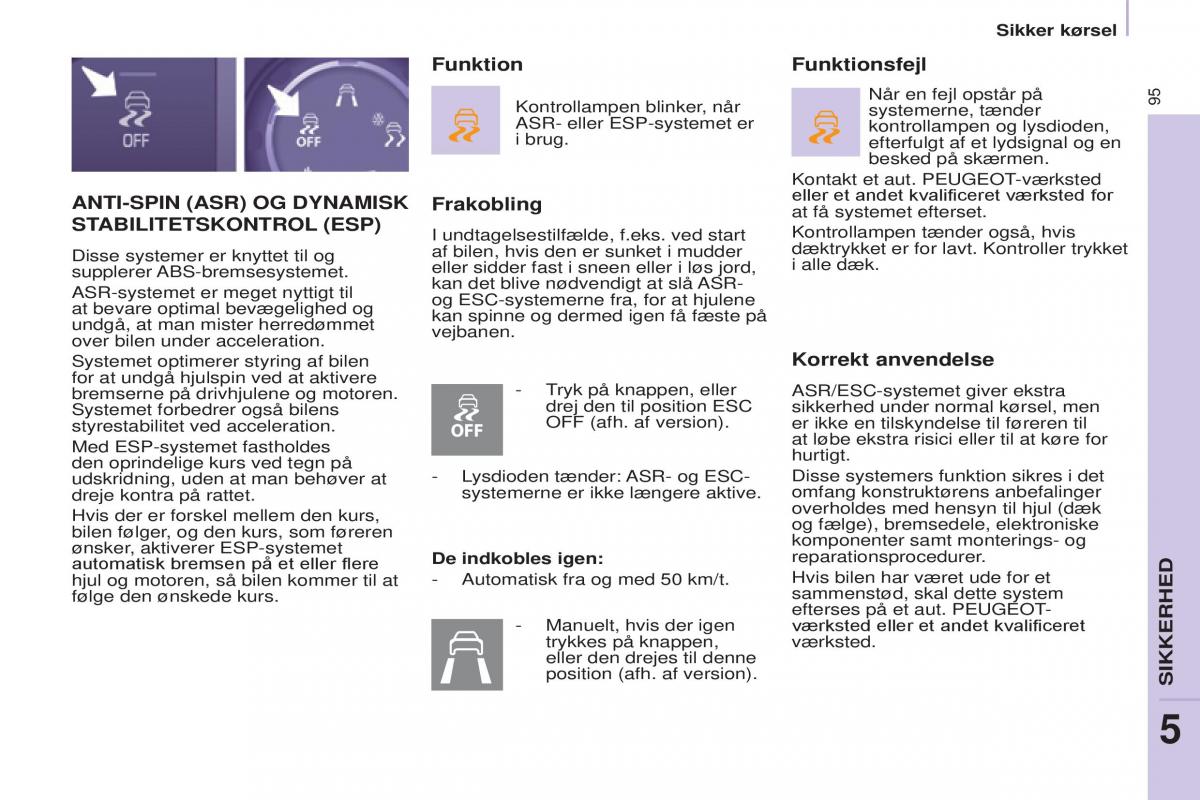 Peugeot Partner II 2 Bilens instruktionsbog / page 97