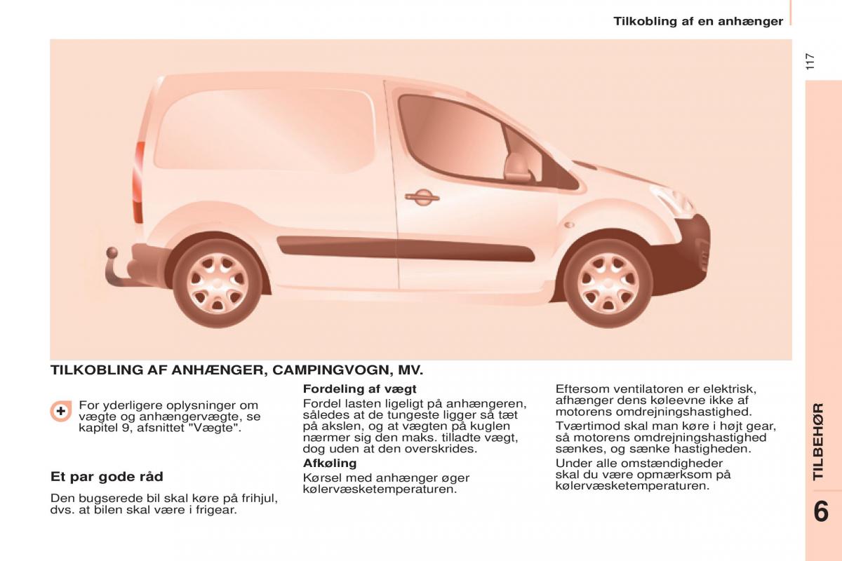 Peugeot Partner II 2 Bilens instruktionsbog / page 119