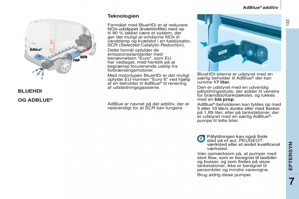 Peugeot Partner II 2 Bilens instruktionsbog / page 135