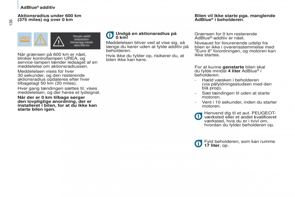 Peugeot Partner II 2 Bilens instruktionsbog / page 138