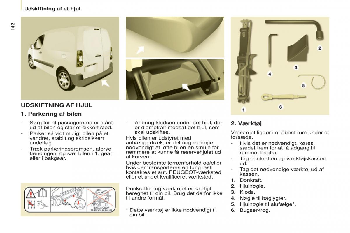 Peugeot Partner II 2 Bilens instruktionsbog / page 144