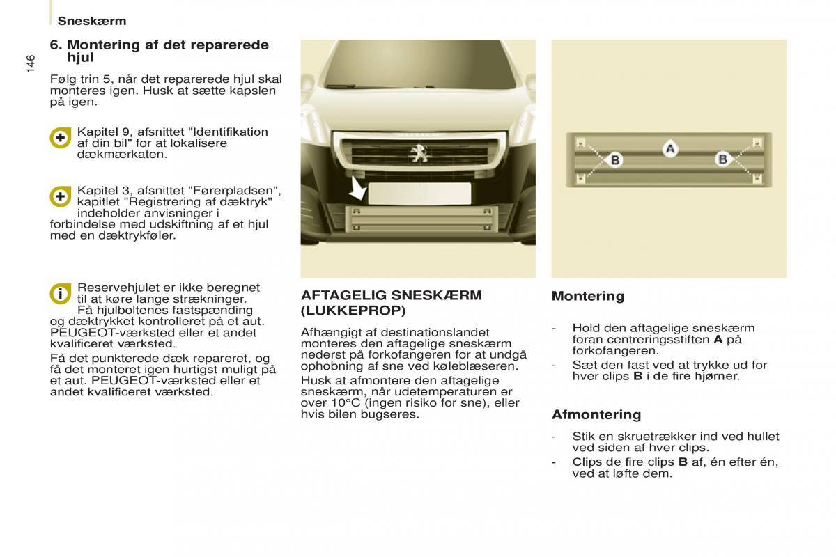 Peugeot Partner II 2 Bilens instruktionsbog / page 148