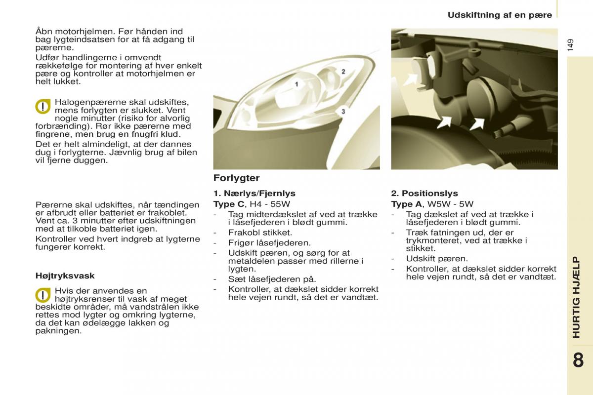 Peugeot Partner II 2 Bilens instruktionsbog / page 151