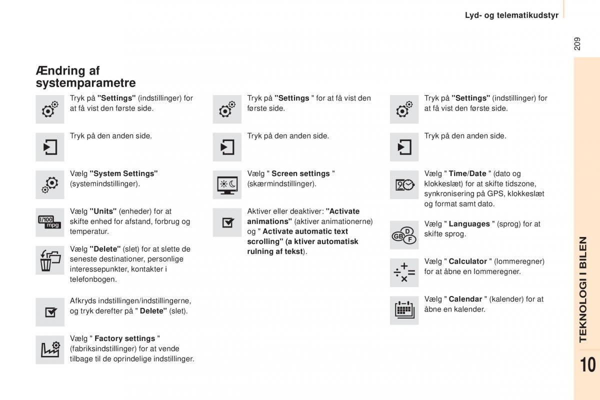 Peugeot Partner II 2 Bilens instruktionsbog / page 211