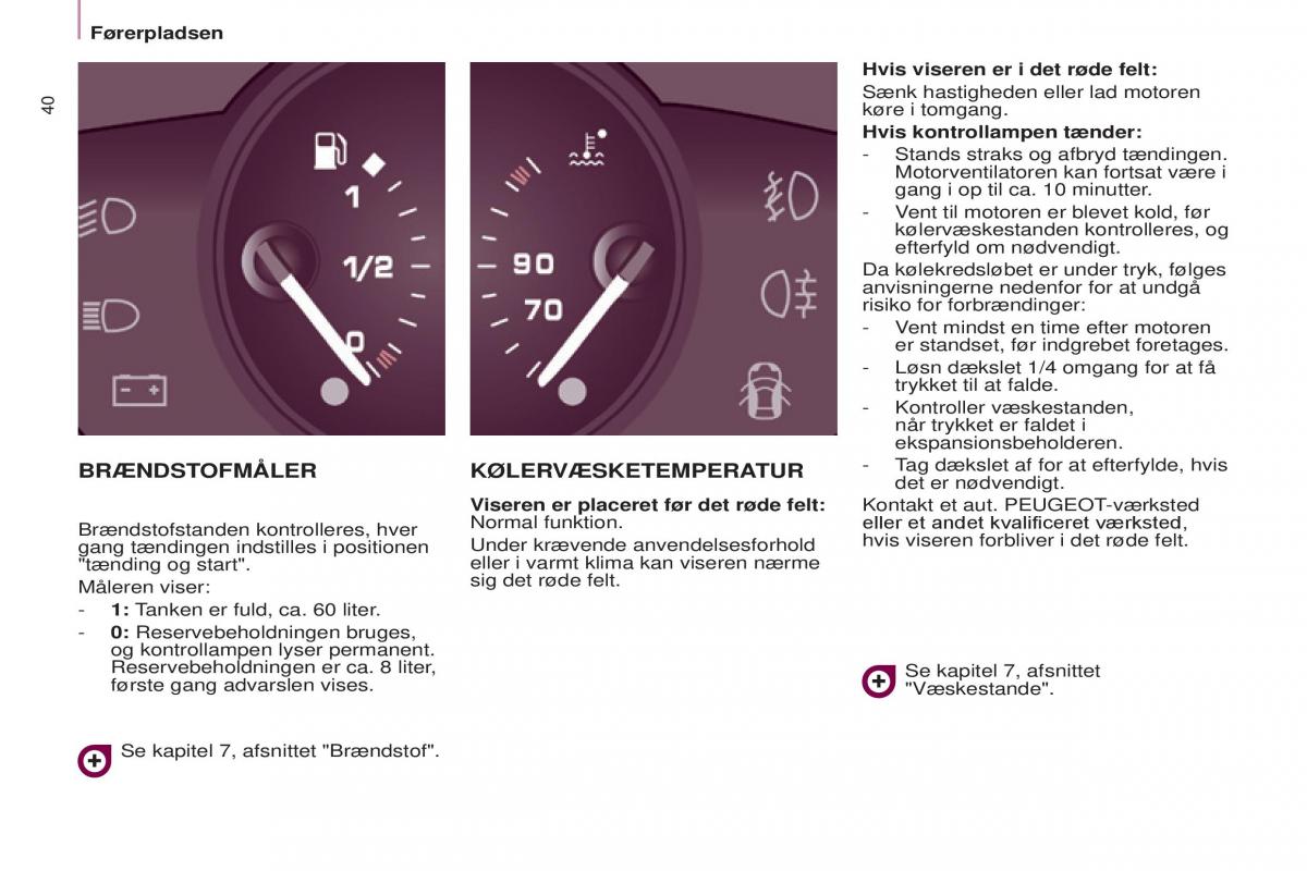 Peugeot Partner II 2 Bilens instruktionsbog / page 42