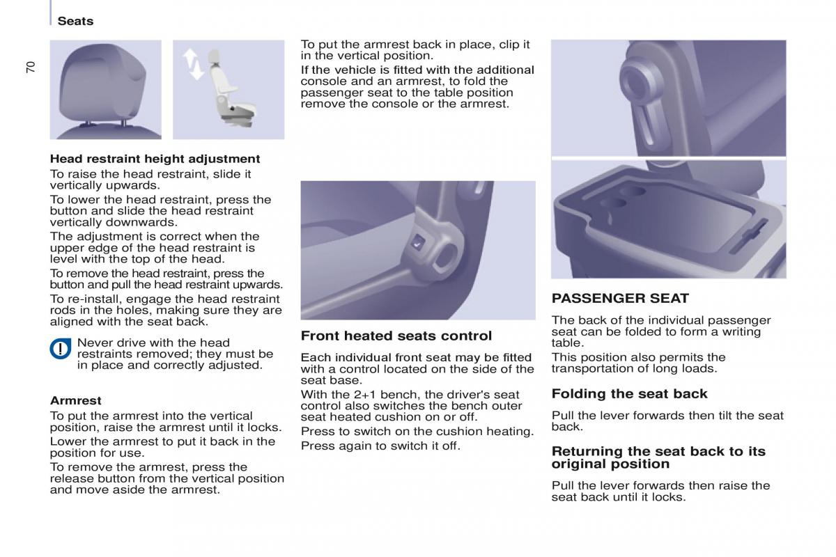 Peugeot Partner II 2 owners manual / page 72