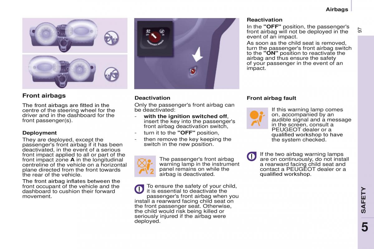 Peugeot Partner II 2 owners manual / page 99