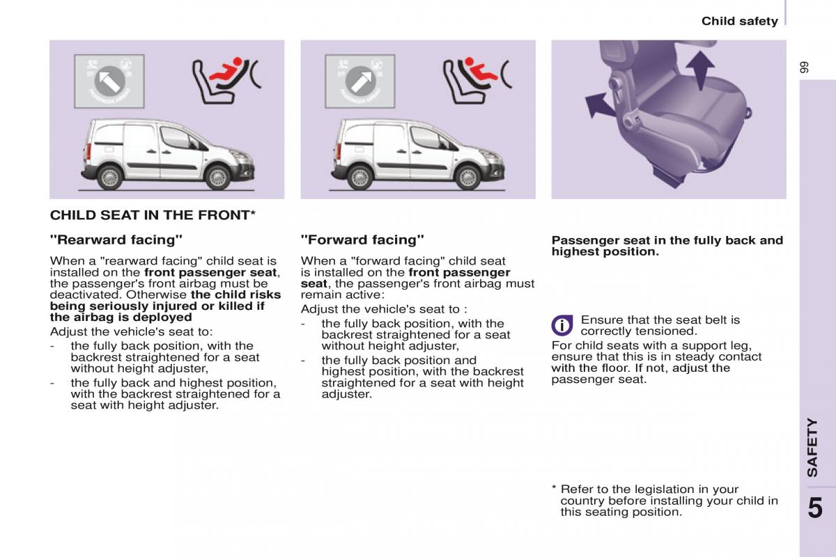 Peugeot Partner II 2 owners manual / page 101