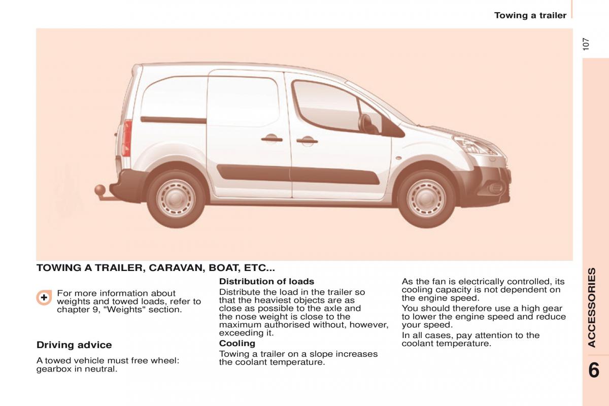 Peugeot Partner II 2 owners manual / page 109