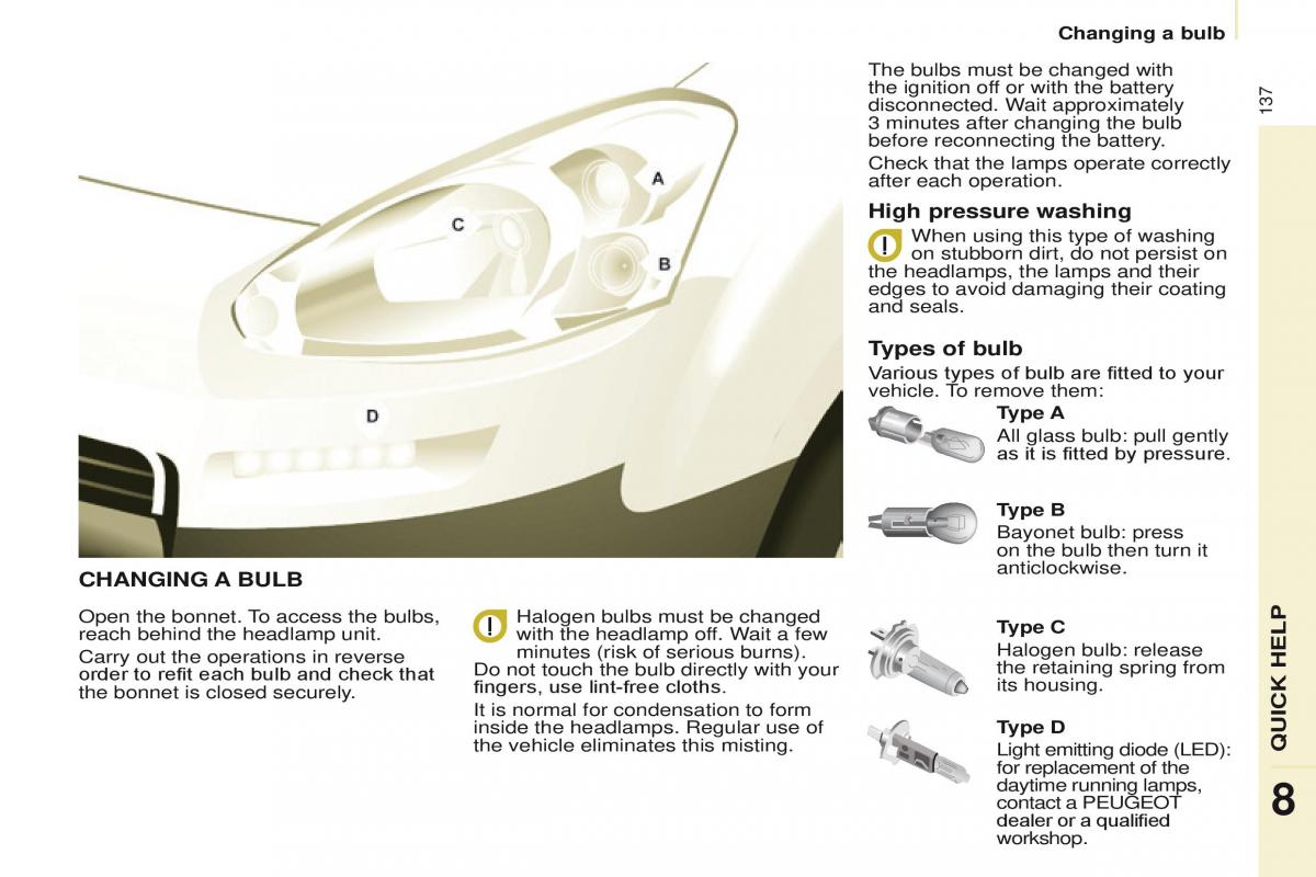 Peugeot Partner II 2 owners manual / page 139